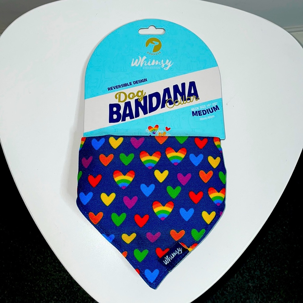 Doghaus Whimsy Collection Reversible Design Dog Bandana Collar Size Medium